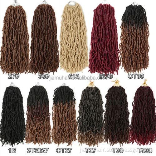 Synthetic Soft Goddess Braiding Dreadlocks Hair Wholesale Nu Loc Crochet Hair 36 24 18 Inches Faux Locs Extension